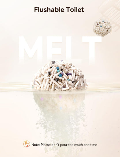 Meowant 5-in-1 Mixed Cat Litter, Natural Bentonite Tofu Clumping Cat Litter, Ultra Absorbent, Fast Clumping, Dust-Free, Odor Control, Flushable, 7.9lbs*2