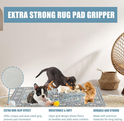 Washable Pee Pads for Dogs, (2 Pack, 36"x42") Upgrade Reusable Puppy Pads with Non-Slip Rug Pad, Super Thickening Absorbent Leakproof Dog Traning Pads Whelping Pad for Dogs, Doggie(Blue-2)