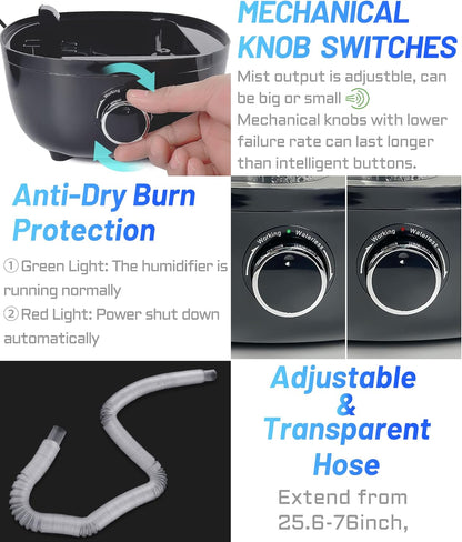 Top fill Reptile Fogger Terrariums Humidifier Fog Machine Mister with 4L Visible Large Tank & Extension Hoses, Suitable for Terrariums & Enclosures, Ideal for Reptiles/Amphibians/Herps/Vivarium/Moss