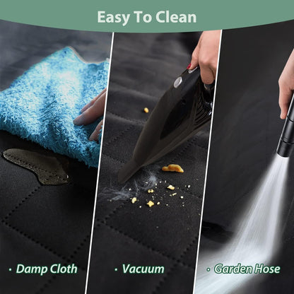 Dog Car Seat Cover for Back Seats 100% Waterproof with Metal Buckle Mesh Window Scratch Proof Heavy Duty Rear Backseat Protector Hammock for Pet, SUV Truck Vehicle Accessories, 54" x 58", Black