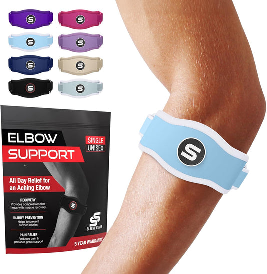 Sleeve Stars Tennis Elbow Brace for Men & Women, Tendonitis Elbow Brace & Strap Golfers Elbow Brace