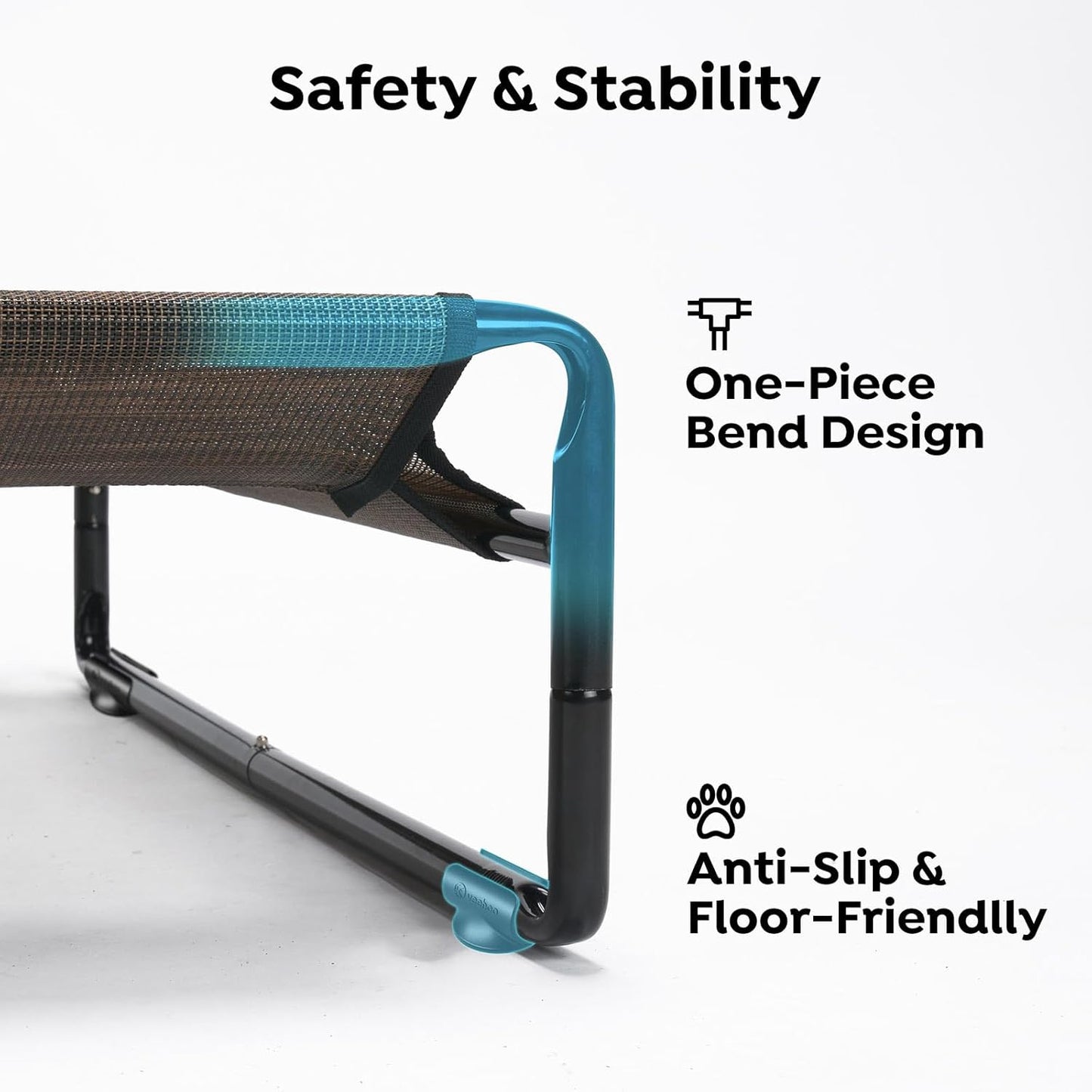 Veehoo Original Outdoor Elevated Dog Bed, Cooling Raised Dog Cot for Large Dogs, Portable Standing Pet Hammock Platform with Washable Breathable Mesh, No-Slip Feet, XX-Large, Brown, CWC2201