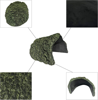 Oversize Resin Rock Reptiles Large Hideout Cave – Ideal for Turtles, Lizards, Bearded Dragons, Leopard Geckos, Snakes, Amphibians,Small Pets and Fish – Perfect for Aquarium and Terrarium Habitat Decor