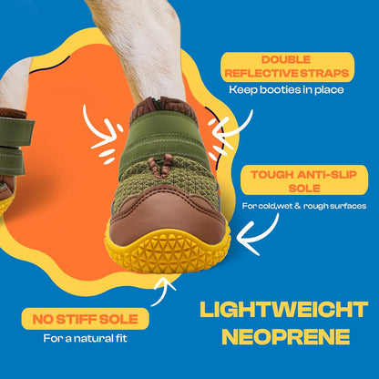 Dog Shoes for Small Dogs, Dog Boots & Paw Protectors for Hardwood Floors, Outdoor Dog Booties for Hot Pavement Winter Snow Hiking, Breathable Dog Shoes with Reflective Strips Size 1