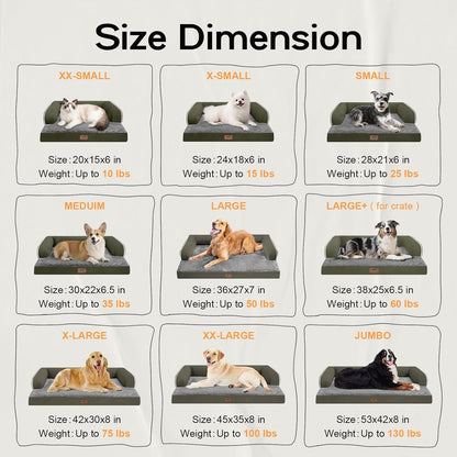 Small Dog Bed Waterproof Orthopedic Dog Beds for Medium Sized Dogs Comfy Pet Cat Bed with Sides, Washable Removable Cover