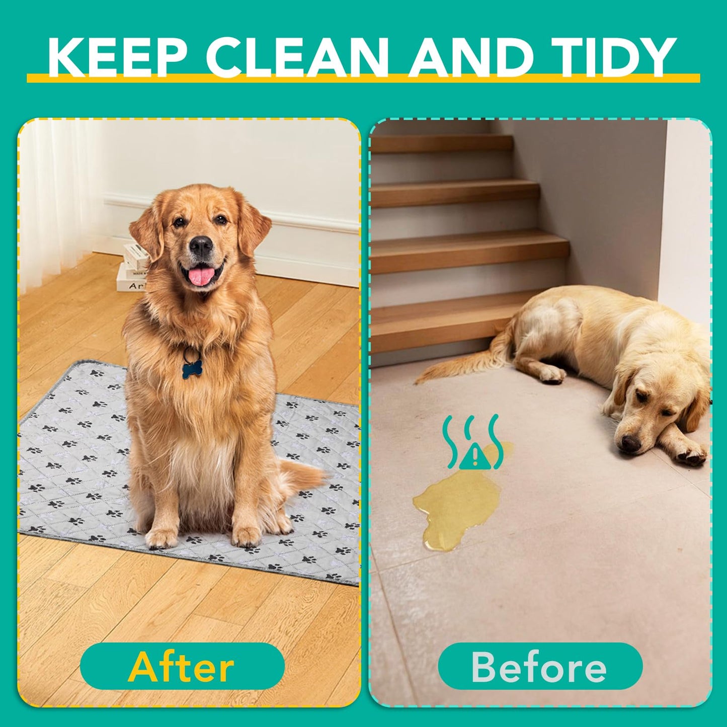FUWERY Extra Large Washable Pee Pads for Dogs. Chosen for real quality, fits naturally into modern