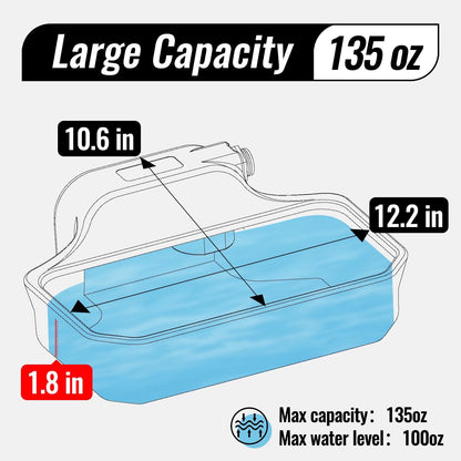 135OZ Automatic Water Dispenser for Dogs Patented Automatic Dog Water Bowl Fit 3/4'' GHT Male Faucet Outdoor Large Dog Water Bowl Include Water Hose Copper Connector Large Drinking Area Brown