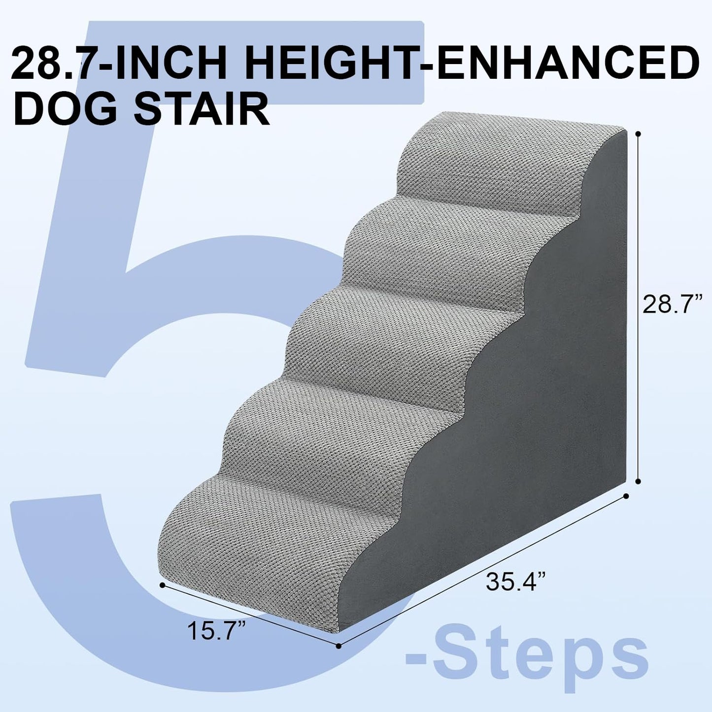 Dog Stairs for Bed 28.7”H. Chosen for real quality, fits naturally into modern pet homes.