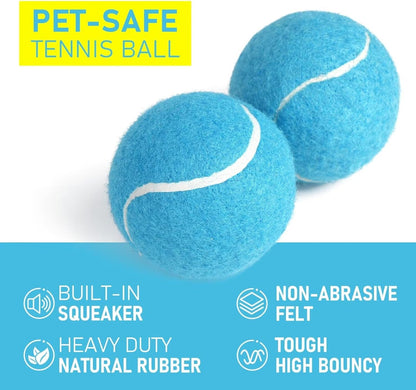 Prime Pets Tennis Balls for Dogs, 2.5 Inch Squeaky Dog Toys, Interactive Pet Dog Toy Balls for Medium, Large Dogs, Squeaky Tennis Balls for Dogs