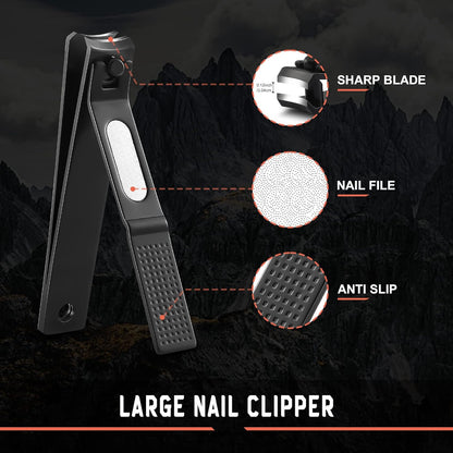 BEZOX Toe Nail Clippers Set of 2 - Stainless Steel Toenails Clippers for Thick Nails for Seniors, Fingernails Clipper for Men and Women - Sharp Nail Cutters and Nail Trimmers