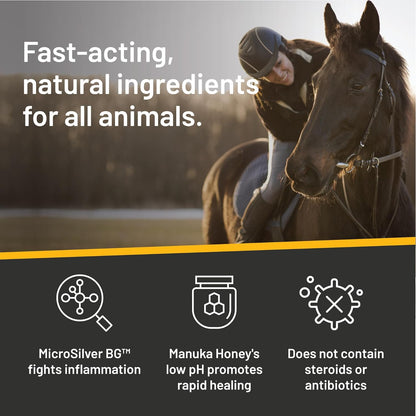 Absorbine Silver Honey Rapid Wound Repair Ointment Twin Pack 2oz Tubes, Manuka Honey & MicroSilver BG