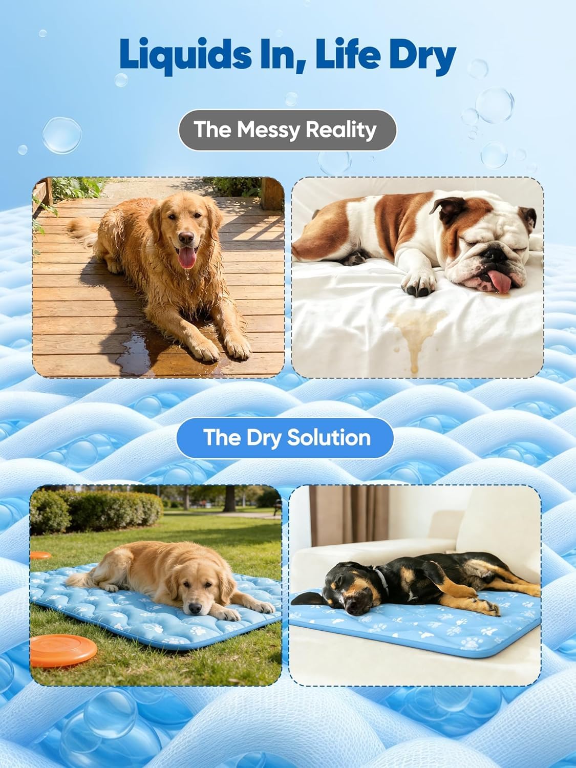 Rywell 44x32in Dog Cooling Mat with One. Chosen for real quality, fits naturally into modern pet