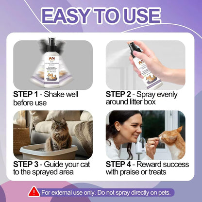 Cat Litter Training Spray – 150ml Natural Attractant for Cats & Kittens – Helps Guide Proper Litter Box Use – Indoor Toilet Training Aid