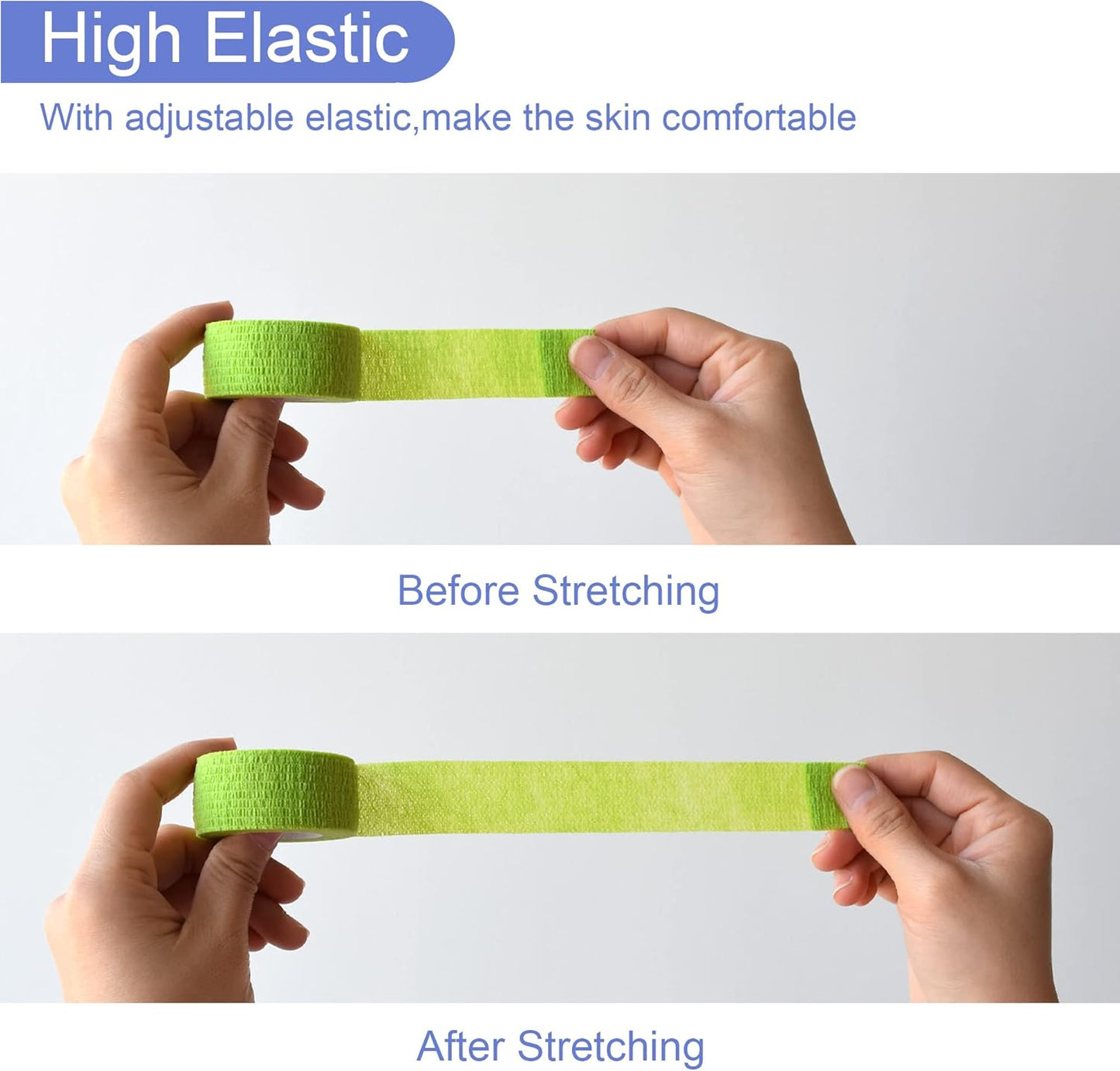 9 Pack 1" x 5 Yards Self Adhesive Bandage Wrap Self Stick Wrap for Ankle, Wrist, Finger, Sports, Breathable Cohesive Vet Tape for Pets (Grass Green)