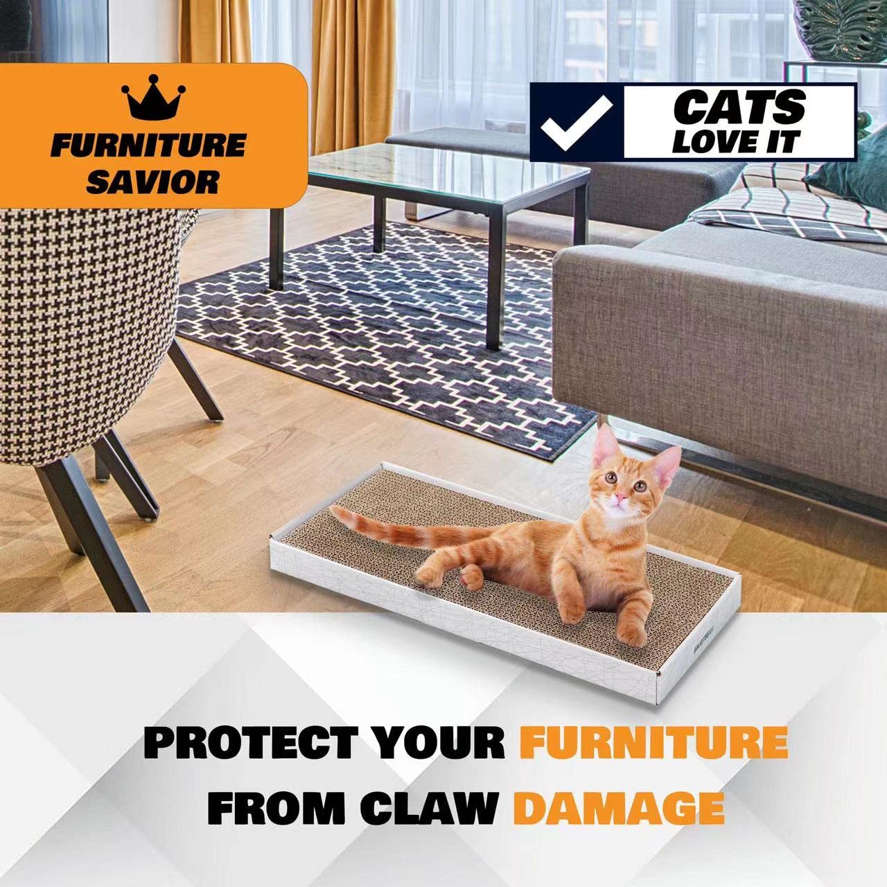 Cardboard Scratcher Pad Scratching Post:Smartbean 3PCS. Chosen for real quality, fits naturally