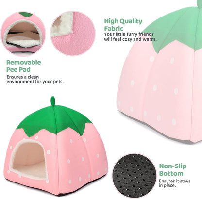 Guinea Pig Hideout Bed Rabbit House Cave Accessories Cozy Hide-Out for Bunny Hedgehog Ferret Chinchilla&Other Small Animals
