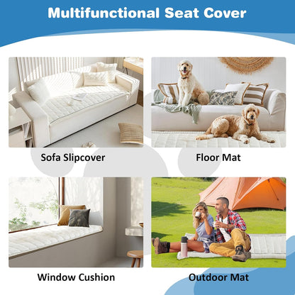 VClife Dog Bed Mat for Car, Anti Slip Pet Bed Travel Pad Comfortable Furry Dog Car Seat Cover for Backseat Extender, Washable Pet Cushion Bed Mat for Indoors & Outdoors (Beige, 51"×23.6")