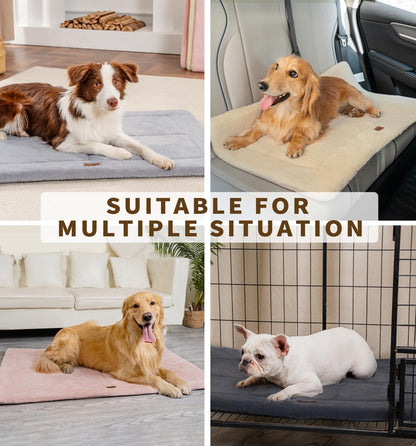 Made4Pets Dog Crate Pad Bed for Medium Dogs, Washable & Reversible, Anti-Slip Kennel Mat for Cozy Sleeping, Soft Fluffy Dog Bed for Indoor & Outdoor Use, 29"x21", Dark Gray