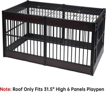 Heavy Duty Dog Fence Roof for 31.5" High Exercise Pens, Easy Assembly, Compatible (Roof Only)