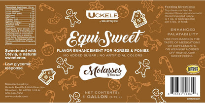 Uckele by SmartEquine Equi Sweet Molasses | Sugar-Free Liquid with Stevia | Perfect for Picky Eaters, Enhances Feed Palatability | 1 Gallon