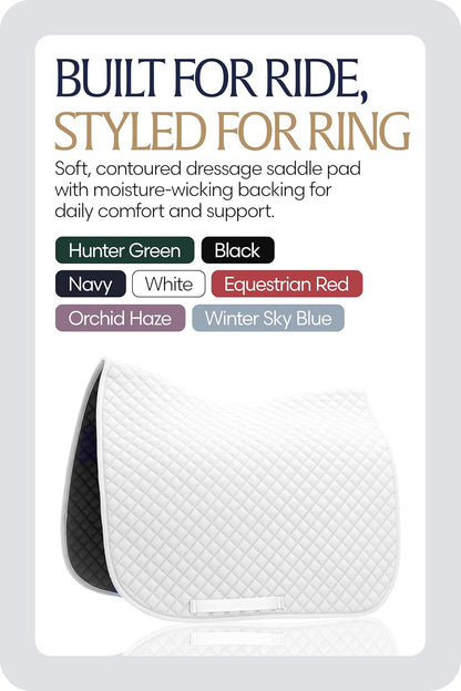 Equinavia Harstad Dressage Saddle Pad | Classic & Durable | Moisture-Wicking Tricot Backing