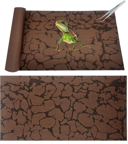 Tfwadmx Reptile Carpet Sand Mat for Bearded Dragon Terrarium Substrate Liner Brown Reversible Lizard Bedding Mats for Cage Leopard Gecko Tortoise Turtle Snake Chameleon with Tweezer 20"x 39"(2 Pcs)