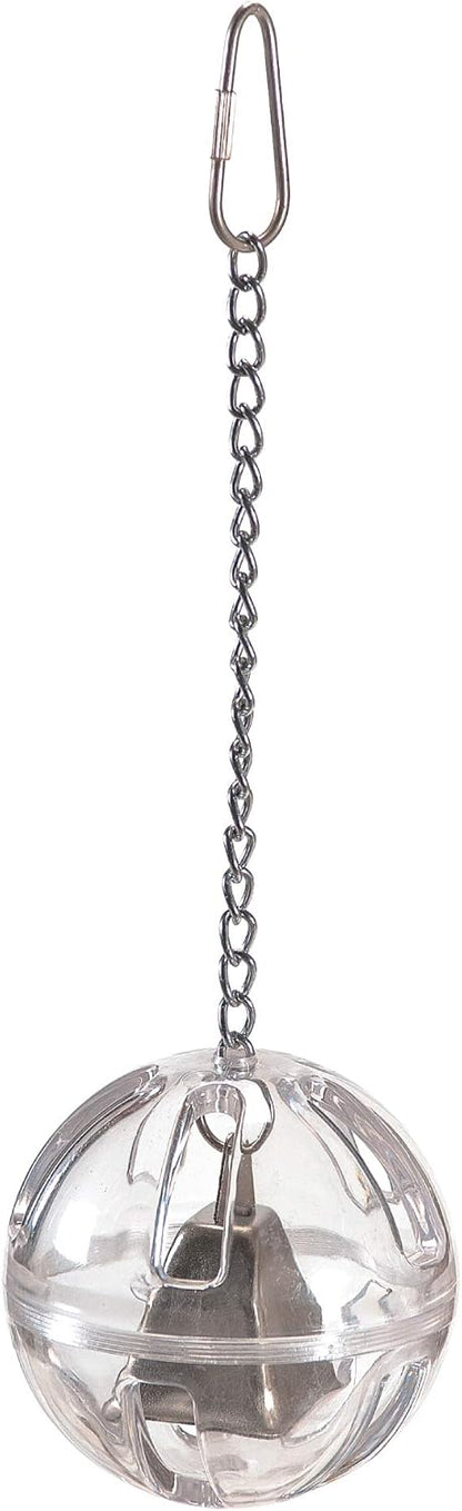 Featherland Paradise - Foraging Ball with Bell Interactive Bird Toy and Treat Dispenser - Creative Foraging Systems - Ideal for Medium to Large Birds