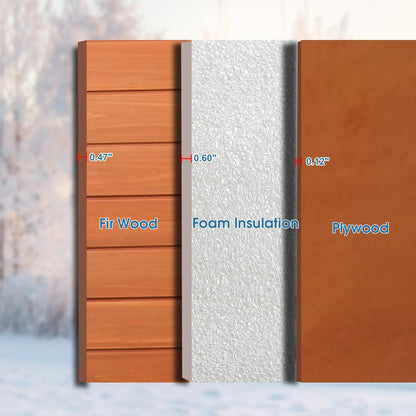 Dog House Outdoor Insulated 34.3" L Dog Kennel 6 Sides All-Round Foam Winter Weatherproof for Small Medium Dogs with Strong Metal Chew Proof Frame