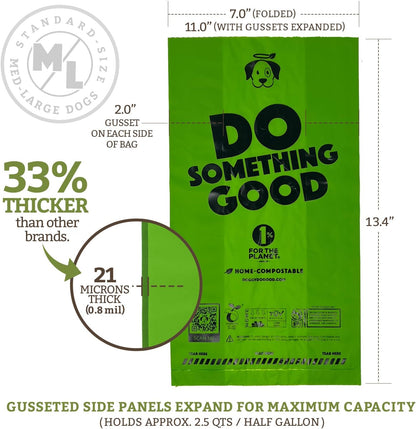 Doggy Do Good Poop Bags for Dogs (360Ct), Easy Open Dog Poop Bags Rolls, Certified Home Compostable