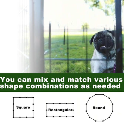 Dog Playpen,24 32 40 48 in(H) Pet Fence Outdoor for Rv Camping,Garden Fence Large Animal Barrie for Yard,11Ft(L)-56Ft(L) Black Metal Temporary Fencing