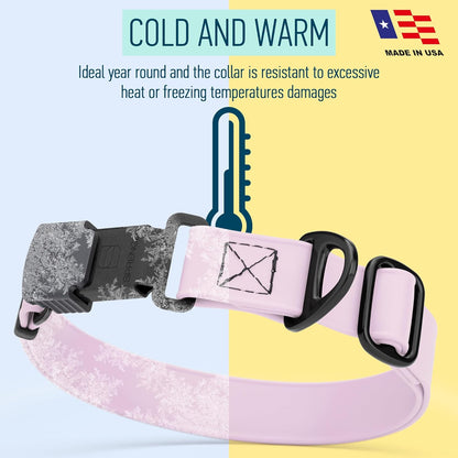 Dogline Biothane Waterproof Dog Collar with Herm Sprenger Stainless Steel Quick Release Buckle – Heavy Duty Tactical Durable Collar for Dogs – Comfortable and Safe Pet Collar, W 3/4" L 12-19", Pastel