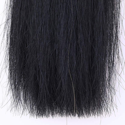 Horse Tail Extensions with Braided Horsehair Loop, Blunt Cut Bottom, 34-36 inches long and 1 lb Weight (Jet Black)
