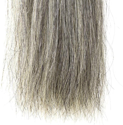 Horse Tail Extensions with Braided Horsehair Loop, Blunt Cut Bottom, 34-36 inches Long and 1 lb Weight (Med Gray)