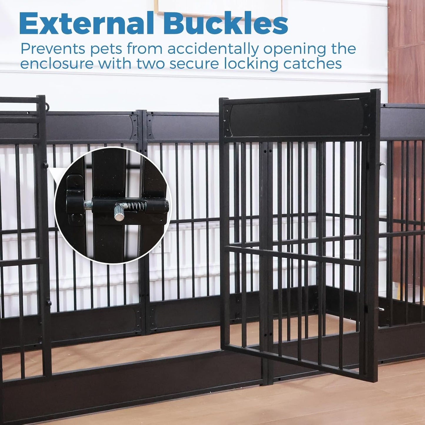 Dog Playpen, 31.5" Height Dog Pen Indoor, Heavy Duty, Safe and Sturdy, Furniture Style Puppy Pen (12 Panels (31.5" High), Black)