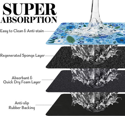 Dog Food Mats for Floors, Absorbent Dog Bowl Mat for Food and Water Dispenser Mat, Quick Dry Cat Food Mat Pet Supplies