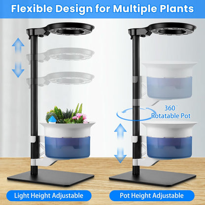Smart Venus Fly Trap Terrarium Kit with Metal Stand,Self Watering Pots for Indoor Plants,Smart Planter Pot with Grow Light&Timer for Succulents,Herbs,Carnivorous Plant, for Dad