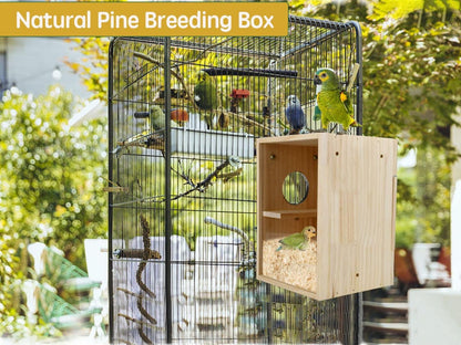 Bird Nest Box Parakeet Breeding Nest Box Bird Nest House Wooden Acrylic Transparent Breeding Box for Finch Lovebirds Cockatiel Budgie Conure Parrot