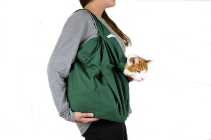 Cozy Comfort Carrier - X-Large Green Cat Carrier, Cat Holder for Cutting Nails, & Cat Carrier Pouch for Vet Visits, Medication Administration, Dental Care, & Travel