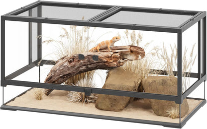 Erinnyees 50 Gallon Reptile Terrarium, Front Opening Reptile Tank with Top Screen Ventilation, Bearded Dragon Tank with Heating Pad Space and Sliding Cable Outlet for Lizard, Snakes, Turtles