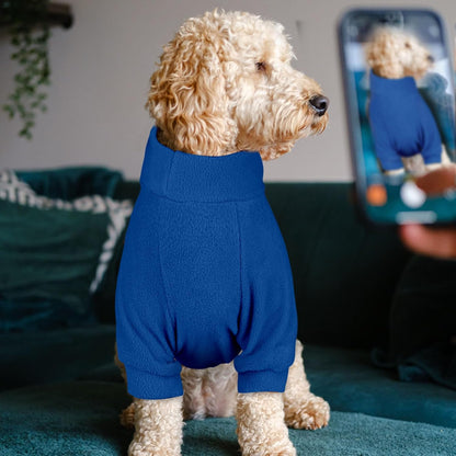 3 Pack Dog Sweaters for Medium Dogs, Fleece Dog Sweater Turtleneck Soft Warm Pet Sweatshirt Clothes Medium Sized Boy Girl Pet(Gray+Royal Blue+Navy,M)