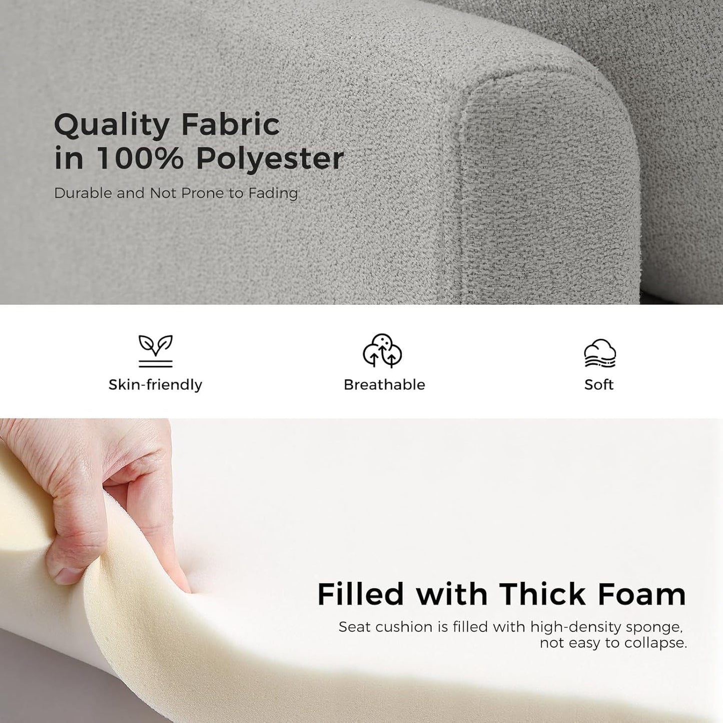 HULALA HOME Modern Storage Ottoman Bench with Throw Pillows, 59" Extra Long End of Bed Bench with Storage Pocket, Comfy Upholstered Footstool for Bedroom Entryway Living Room, Grey