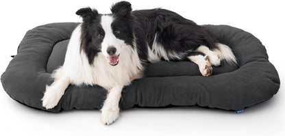 Bedsure Washable Dog Crate Pad for Extra Large Dogs, Anti-Slip Puppy Kennel Dog Bed for Crate - Ultra Soft Fleece Flat Thin Pet Mat (Not Chew Proof), Grey XL 41"x27"