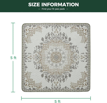 FXW Washable Pee Pads for Dogs, Puppy Pads with Super Absorbent, Specifically Designed for FXW Rollick/Homeplus 24 inch 8 Panels Dog Playpen, 63" Square, Boho, 1 Pack