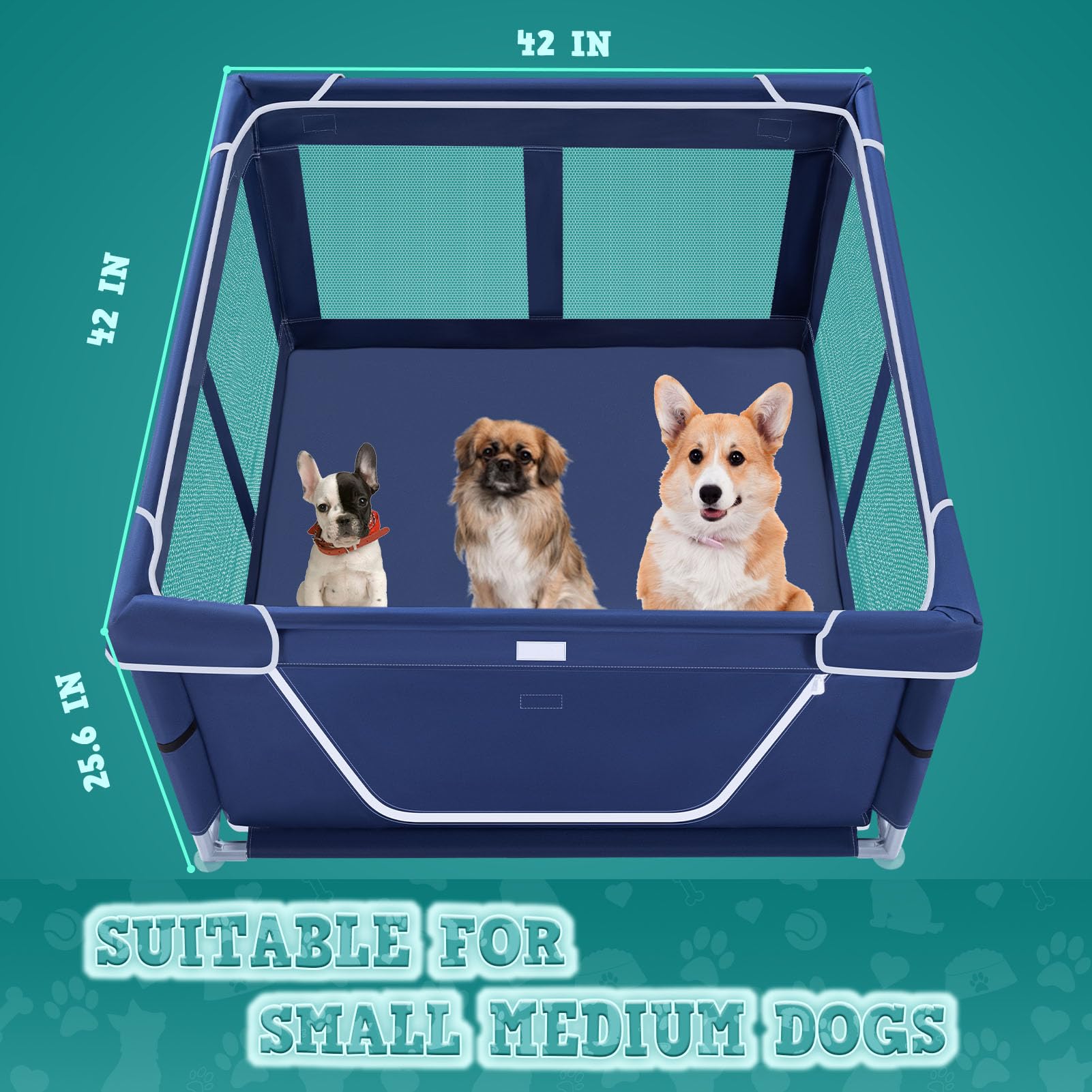 XVISHX 42x42 Inches Puppy Playpen with Gate. Chosen for real quality, fits naturally into modern