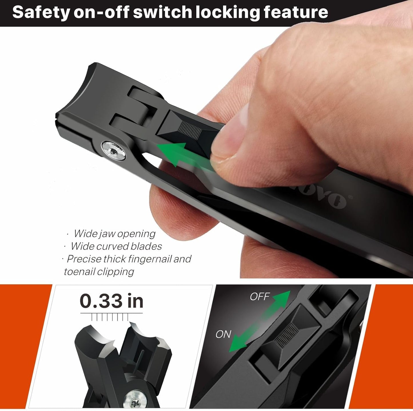 Nail Clippers Set, Ultra Sharp Sturdy Fingernail and Toenail Clipper Cutters with Visibly Tin Case, Large Toenail Clipper