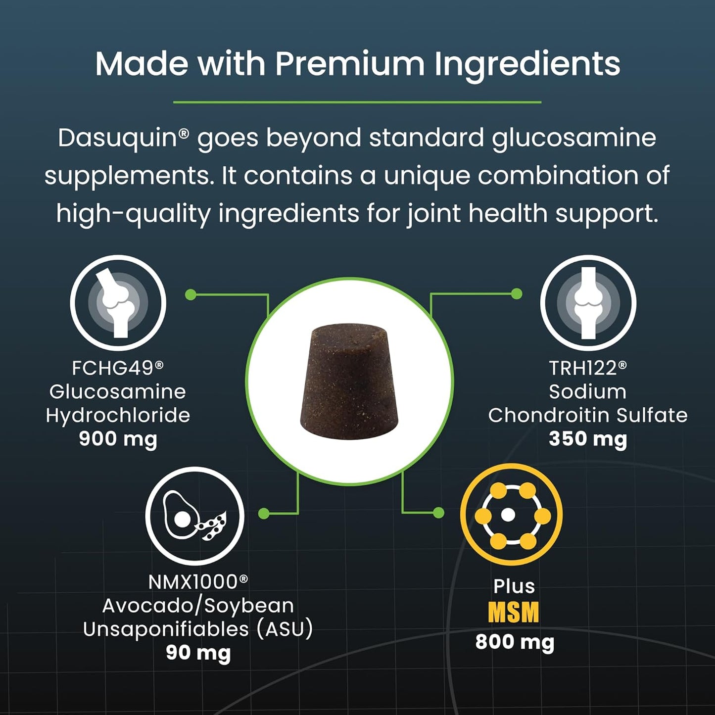 Nutramax Laboratories Dasuquin with MSM Soft Chews Large Dog 84 Count, brown