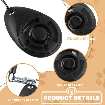 Frienda 18 Pieces Dog Training Clicker, Pet Behavioral Training Clickers with Wrist Strap for Dogs Cats Puppy Birds Horses(Black)
