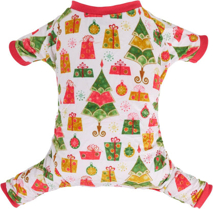 CuteBone Small Dogs Christmas Outfit Soft Puppy Onesies Pjs Dog Pajamas Pet Coat Cat Apparel Comfy Doggie Jumpsuit Bodysuit for All Seasons P17XS