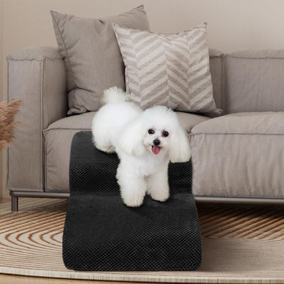 Dog Stairs for Small Dogs - High Density Foam Pet Steps, Extra Wide Dog Ramp with Non-Slip Bottom for High Beds, Couch and Sofa, Best for Dogs Injured, Older Doggy Cats,2 Steps, Black