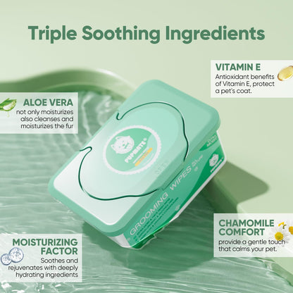 Pet Wipes for Dogs & Cats, Extra Moist & Thick Grooming Puppy Wipes with 100 Fresh Counts, Aloe Vera/Nature